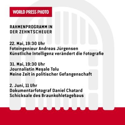 Auflistung des Rahmenprogramms der Worldpressphoto Ausstellung in Balingen