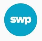 Logo der Südwestpresse SWP  auf blauem Grund