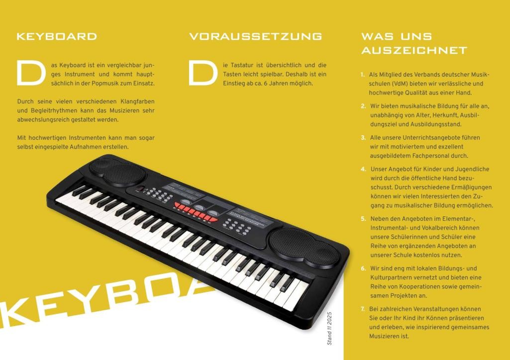 Instrumentenflyer Keyboard Instrumentenflyer Keyboard