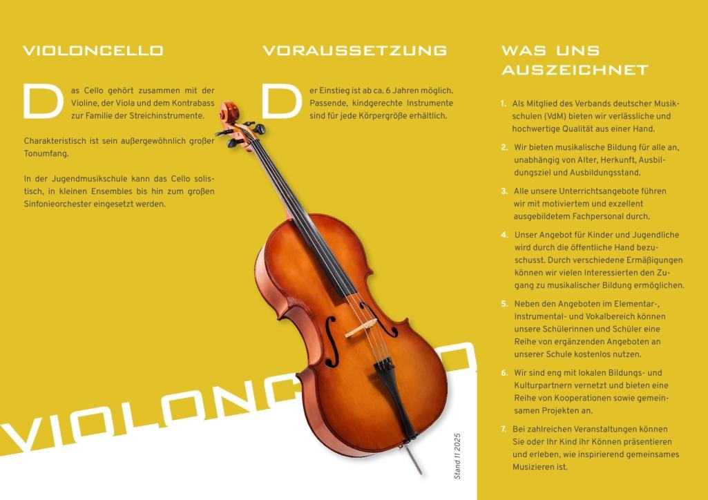 Instrumentenflyer Violoncello Instrumentenflyer Violoncello
