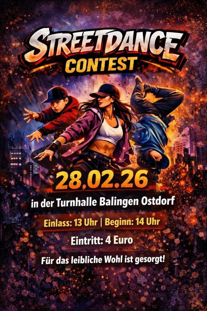Veranstaltungsplakat Street Dance Contest Veranstaltungsplakat Street Dance Contest