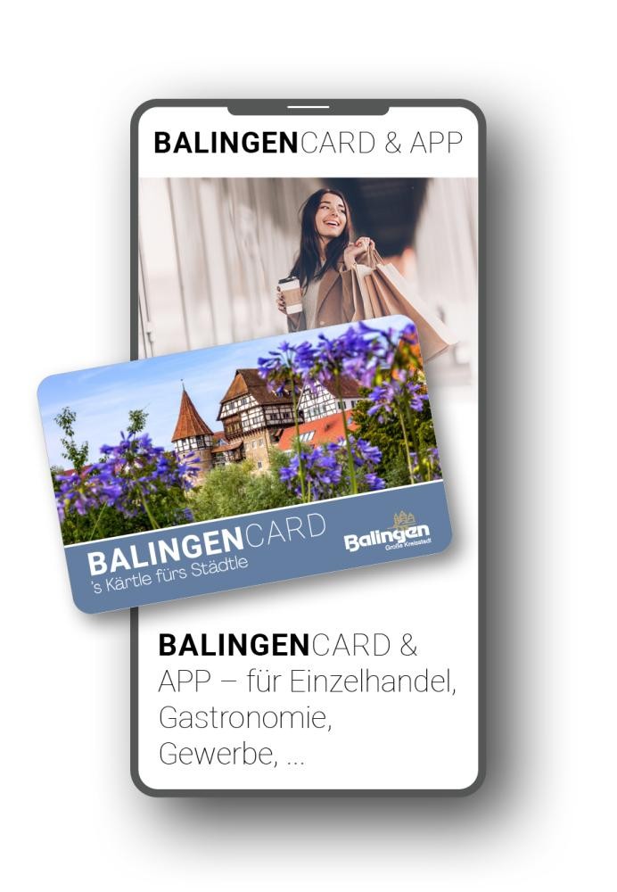 Bild mit der BalingenCard und einem Smartphone Bild mit der BalingenCard und einem Smartphone