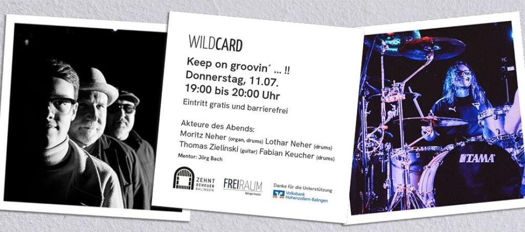 Eine Collage aus Bildern von Boris Retzlaff, Lea-Katharina Scherl und Wolfgang Fischer, dazu der Text "Wildcard"
