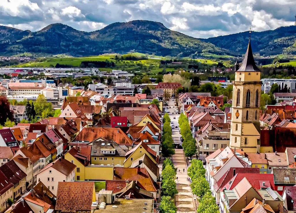 Ein Luftbild der Balinger Innnenstadt