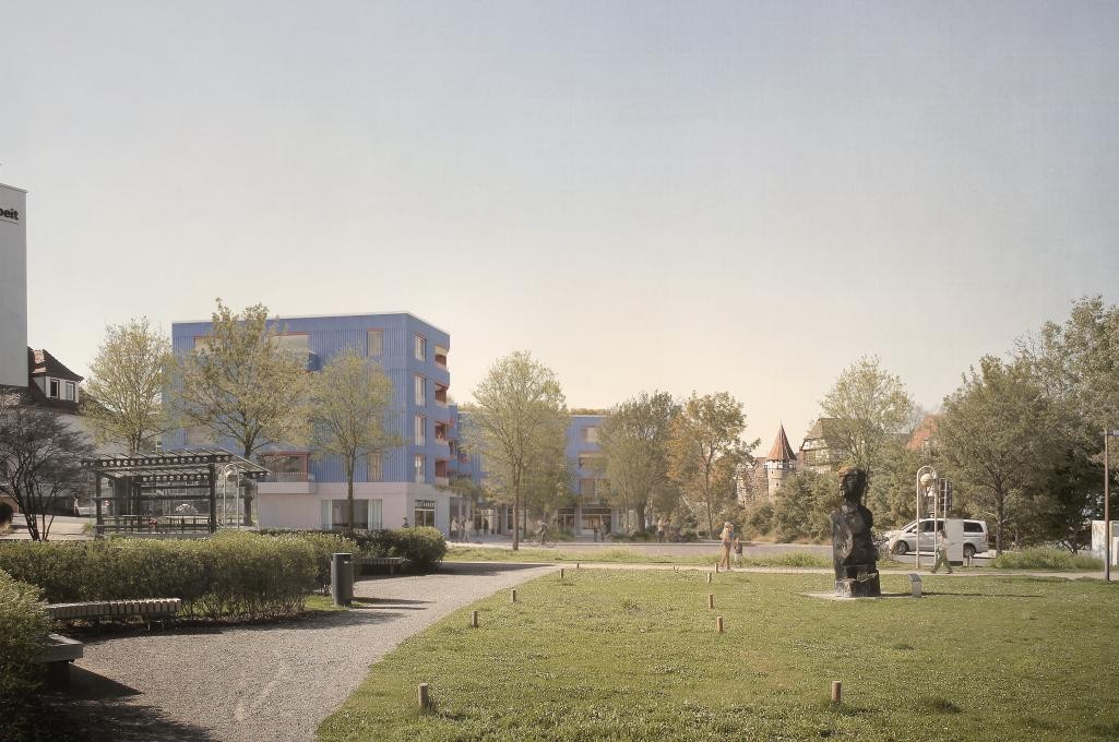 Visualisierung mit Blick von der Agentur für Arbeit