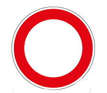Roter Kreis als Symbol für Straßesperrung