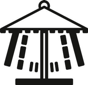 Ein stilisiertes Karussell im Design des Logos der Zehntscheuer
