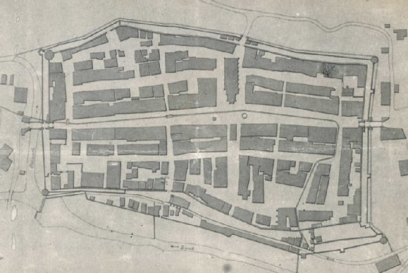 Der Situationsplan, der die Stadt Balingen vor 1809 zeigt. © Stadtarchiv Balingen