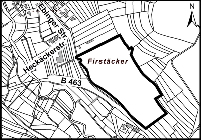 Lageplan mit Abgrenzung Zentralklinikum Zollernalb/Firstäcker
