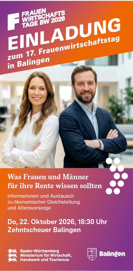 Plakat zur Anküdigung der Veranstaltung mit Mann und Frau und verschrenkten Armen