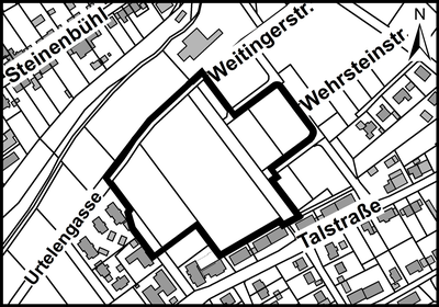 Lageplan mit Abgrenzung Urtelen West, Balingen