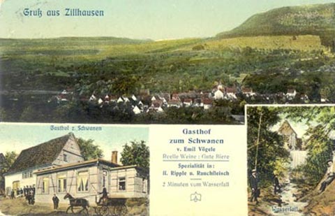 Ansichtskarte von Zillhausen, um 1910