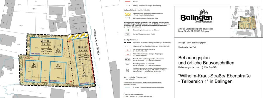 Beispiel für einen Bebauungsplan