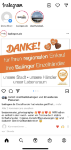 Instagram Post für HGV Aktion Danke