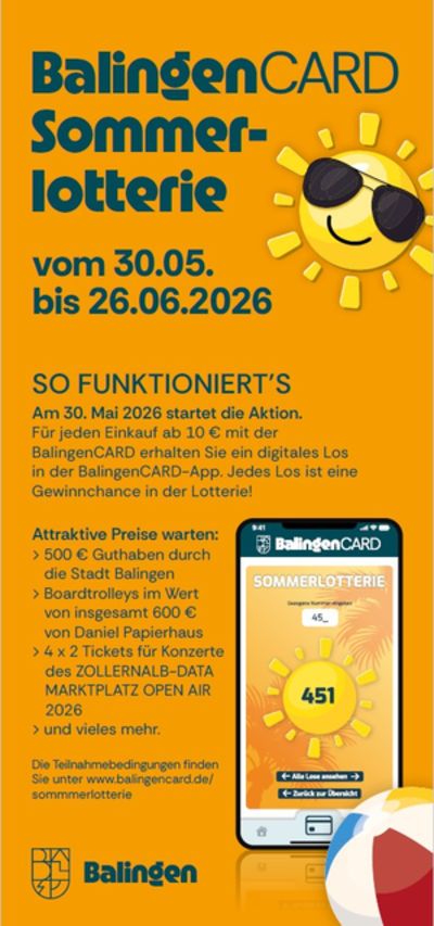 Bild mit Flyer der Sommerlotterie 