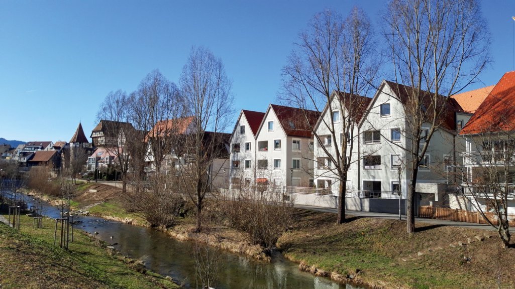 Häuser an der Eyach im Bereich Mühltorplatz bis Zollernschloß
